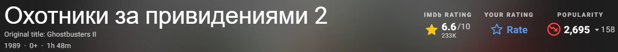 Охотники за привидениями 2 1989