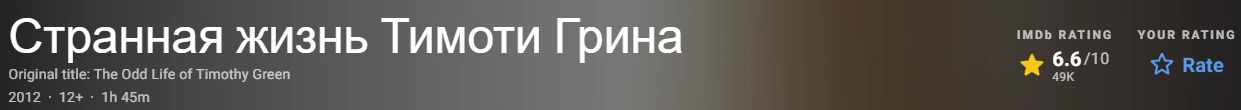 Странная жизнь Тимоти Грина 2012
