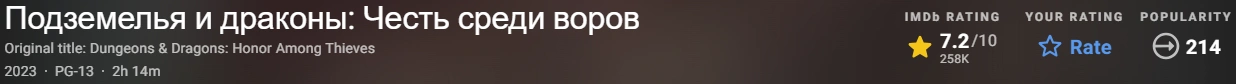 Подземелья и драконы: Воровская честь 2023