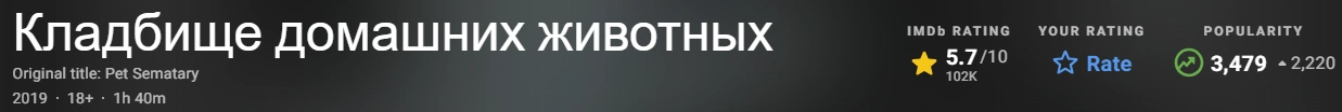 Кладбище домашних животных 2019
